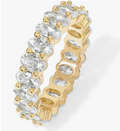 Gold Statement Eternity Ring with Oval Cubic Zirconia