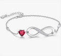 Red Infinity Love Heart Symbol Charm Bracelet