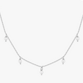 White Gold Cubic Zirconia Pearl Necklace