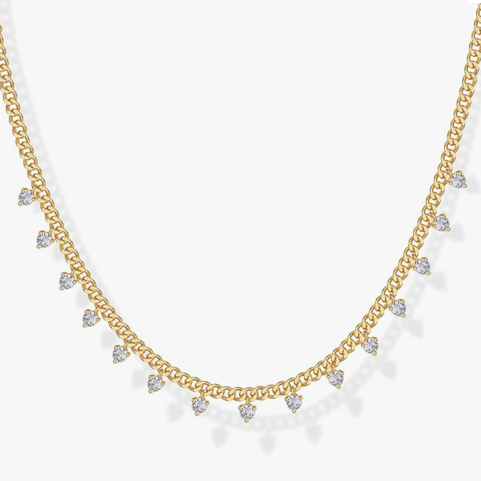 Yellow Gold Cubic Zirconia Floating Necklace